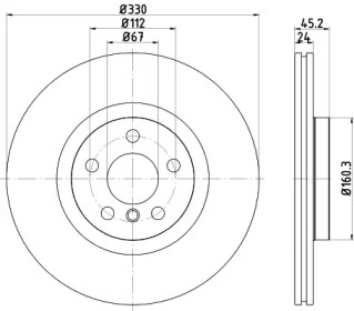 HELLA PAGID 8dd355122641 -  Тормозной диск